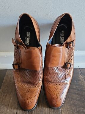 Stacy Adams Men’s Brown Leather Monk Strap Dress Shoes Size 12 | Wingtip